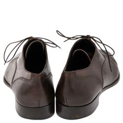 Pre Owned Ermenegildo Zegna Brown Leather Lace Up Oxfords 43.5