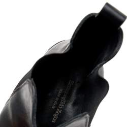 Pre Owned  Ermenegildo Zegna Black Leather Chelsea Boots Size 42