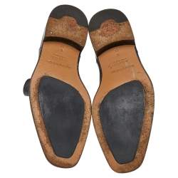 Pre Owned  Ermenegildo Zegna Black Leather Chelsea Boots Size 42