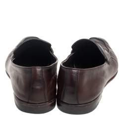 مملوكة مسبقًا حذاء لوفرز إيرمنجليدو زينيا بيني جلد بني مقاس 44.5