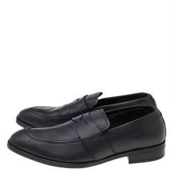 Pre Owned حذاء لوفرز ايرمنيجيلدو زينيا جلد أسود سليب أون مقاس 41