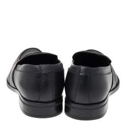 Pre Owned حذاء لوفرز ايرمنيجيلدو زينيا جلد أسود سليب أون مقاس 41