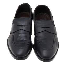 Pre Owned حذاء لوفرز ايرمنيجيلدو زينيا جلد أسود سليب أون مقاس 41