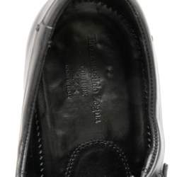 Pre Owned Ermenegildo Zegna Black Leather Monk Strap Oxfords Size 42.5