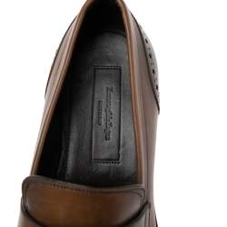 Pre Owned حذاء لوفرز بيني إيرمنجليدو زينيا بروغي بني أومبريه مقاس 42.5