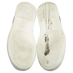 مملوكة مسبقًا Ermenegildo Zegna Couture Black Woven Leather Pelle Tessuta Slip On Sneakers Size 43