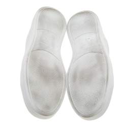 Pre Owned Ermenegildo Zegna Couture White Leather Triple Stitch Low Top Sneakers Size 46