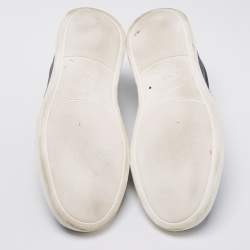 مملوكة مسبقًا حذاء رياضي ايرمنيجيلدو زينيا جلد أزرق كحلي بغرزو ثلاثية سليب أون مقاس 42