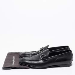 Ermenegildo Zegna Black Leather Buckle Loafers Size 41.5