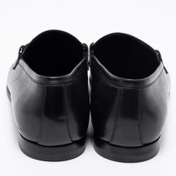 Ermenegildo Zegna Black Leather Buckle Loafers Size 41.5