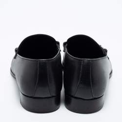 Ermenegildo Zegna Black Leather Buckle Loafers Size 41.5