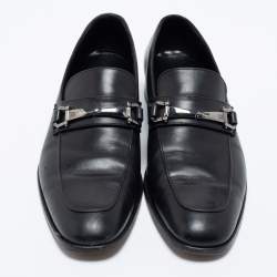 Ermenegildo Zegna Black Leather Buckle Loafers Size 41.5