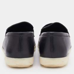 Ermenegildo Zegna Black Leather Slip On Penny Slip On Loafers Size 43.5