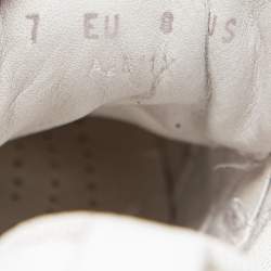 Pre Owned Ermenegildo Zegna White Leather Triple Stitch Low Top Sneakers Size 42