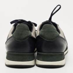 Pre Owned Ermenegildo Zegna Tricolor Suede, Leather and Canvas Low Top Sneakers Size 44