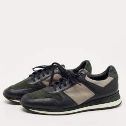 Pre Owned Ermenegildo Zegna Tricolor Suede, Leather and Canvas Low Top Sneakers Size 44