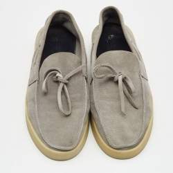 مملوكة مسبقًا Ermenegildo Zegna Grey Suede Slip On Loafers Size 43