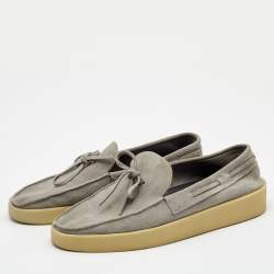 مملوكة مسبقًا Ermenegildo Zegna Grey Suede Slip On Loafers Size 43