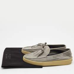 مملوكة مسبقًا Ermenegildo Zegna Grey Suede Slip On Loafers Size 43