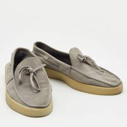 مملوكة مسبقًا Ermenegildo Zegna Grey Suede Slip On Loafers Size 43