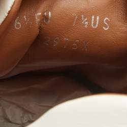 مملوكة مسبقًا Ermenegildo Zegna White Leather Tiziano Low Top Sneakers Size 40.5