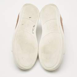 Pre Owned Ermenegildo Zegna Brown Suede Triple Stitch Slip On Sneakers Size 41