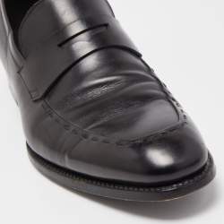 Ermenegildo Zegna Black Leather Penny Loafers Size 43 