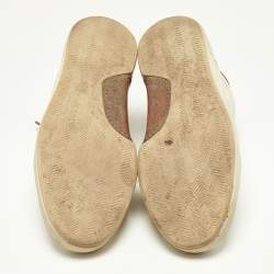 مملوكة مسبقًا Ermenegildo Zegna Off White/Brown Leather Tiziano Sneakers Size 41