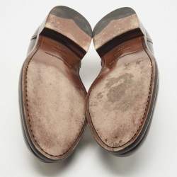 Ermenegildo Zegna Burgundy Leather Slip On Loafers Size 41.5