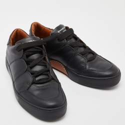 Pre Owned Ermenegildo Zegna Black Leather Tiziano Sneakers Size 41