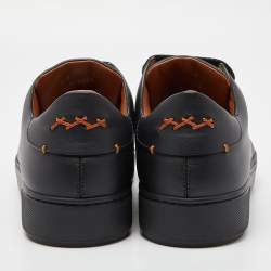 Pre Owned Ermenegildo Zegna Black Leather Tiziano Sneakers Size 41