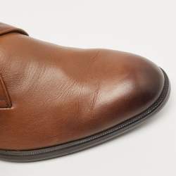 Pre Owned Ermenegildo Zegna Brown Leather Oxfords Size 41