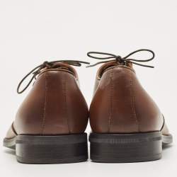 Pre Owned Ermenegildo Zegna Brown Leather Oxfords Size 41