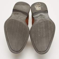 Pre Owned Ermenegildo Zegna Brown Leather Oxfords Size 41