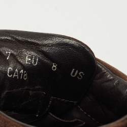 Pre Owned Ermenegildo Zegna Brown Suede Triple Stitch Slip On Sneakers Size 41