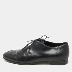 Ermenegildo Zegna Black Leather Oxfords Size 41