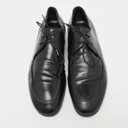 Ermenegildo Zegna Black Leather Oxfords Size 41