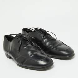 Ermenegildo Zegna Black Leather Oxfords Size 41