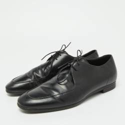 Ermenegildo Zegna Black Leather Oxfords Size 41