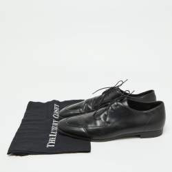 Ermenegildo Zegna Black Leather Oxfords Size 41