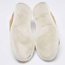 Pre Owned Ermenegildo Zegna Brown Suede Triple Stitch Sneakers Size 44