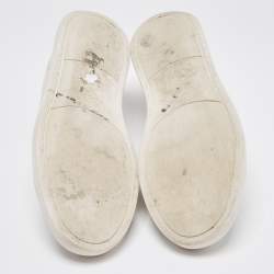 Ermenegildo Zegna Beige/Brown Canvas and Leather Triple Stitch Sneakers Size 44