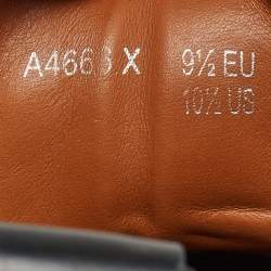 Pre Owned Ermenegildo Zegna Black Leather and Felt Triple Stitch Sneakers Size 43.5