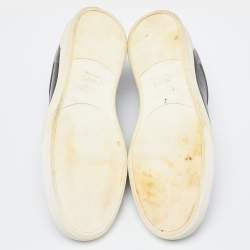 Pre Owned Ermenegildo Zegna Couture Two tone Leather Triple Stitch Slip On Sneakers Size 47