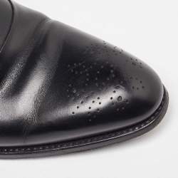 مملوكة مسبقًا حذاء لوفرز ايرمنيجيلدو زينيا بينى جلد أسود مقاس 43.5 