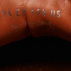 Pre Owned Ermenegildo Zegna Black/White Leather Triple Stitch Sneakers Size 44.5