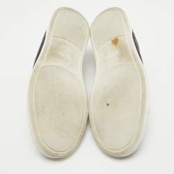 مملوكة مسبقًا Ermenegildo Zegna Black Suede and Leather Triple Stitch Sneakers Size 43.5