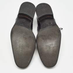 Pre Owned Ermenegildo Zegna Black Crocodile Slip On Oxford Size 42.5