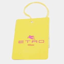Etro Yellow/Purple Spaghetti Print Silk Pocket Square