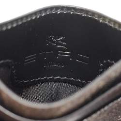 Etro Black Paisley Print Coated Canvas Card Holder